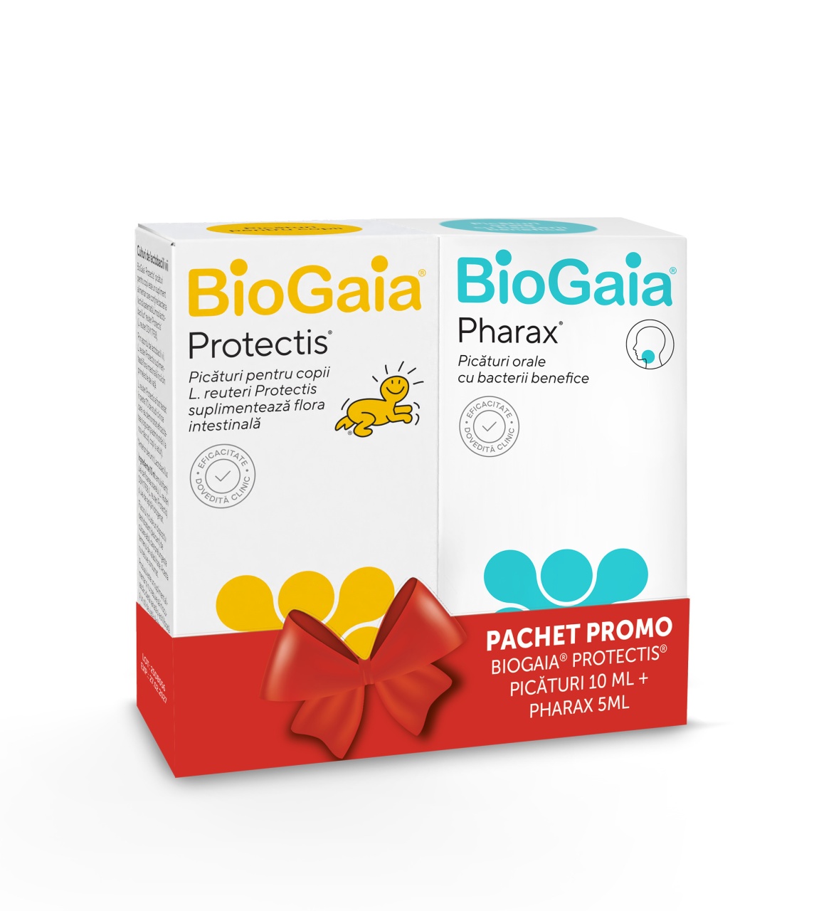 BioGaia pachet: Protectis picaturi probiotice 10 ml + Pharax D3 picaturi orale probiotice 5 ml