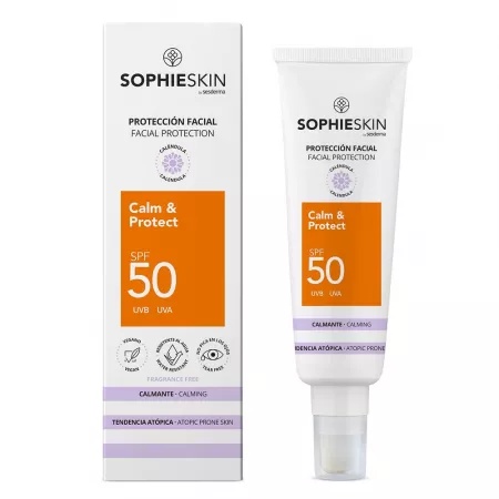 Calm & Protect SPF 50 - Crema Solară Naturală pentru Ten Sensibil | Sophieskin