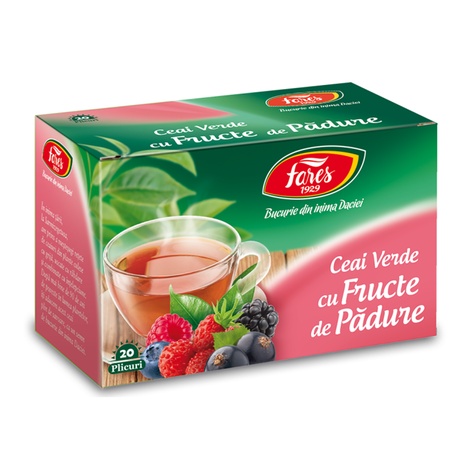 Ceai verde cu fructe de pădure, 20 plicuri, Fares
