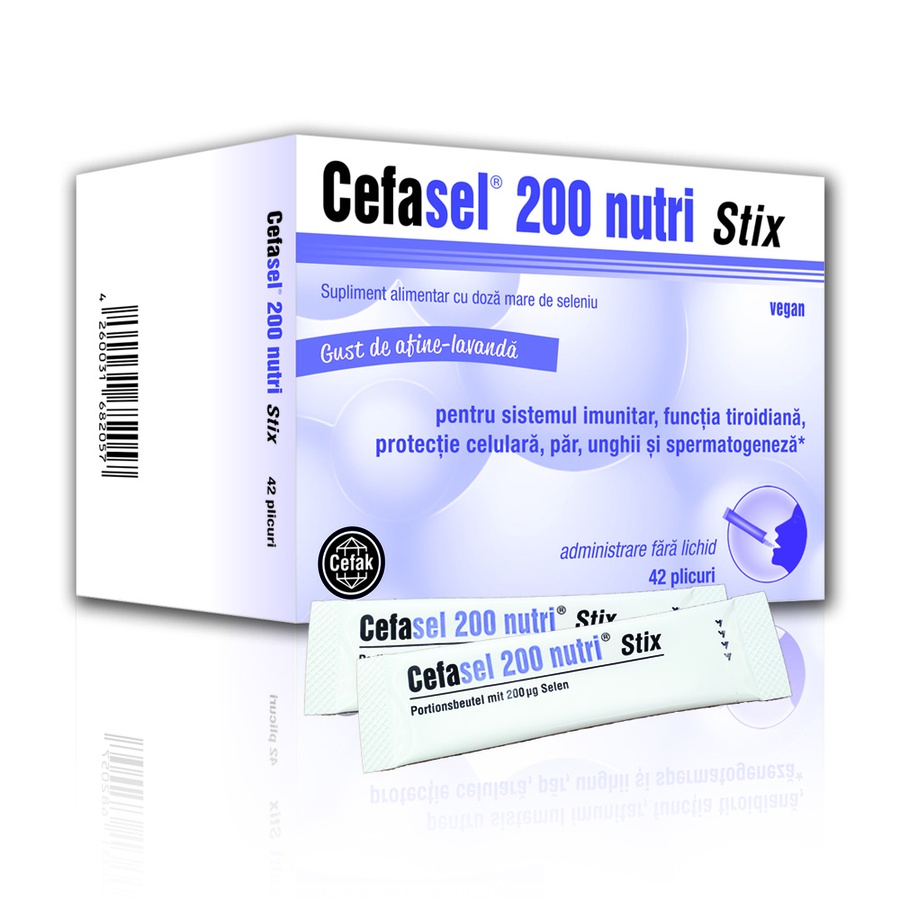 Cefasel 200 nutri Stix (Seleniu), aromă afine-lavandă, 42 plicuri
