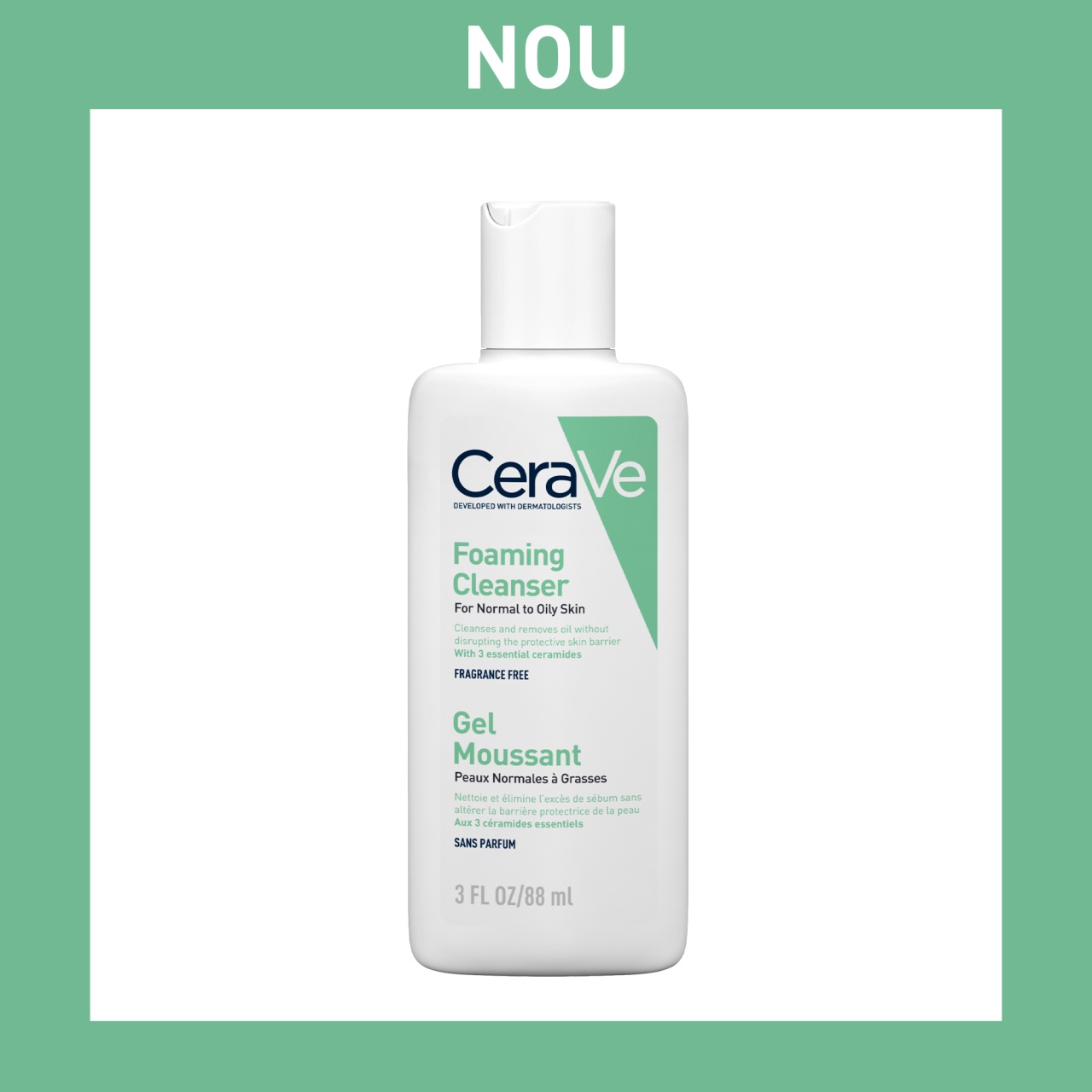 CeraVe Gel de Curatare Spumant 88ml – Ten normal si gras, cu ceramide