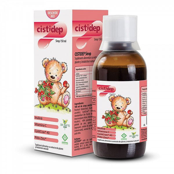Cistidep Sirop 150ml Dr. Phyto - Protecție Urinară și Imunitate Puternică
