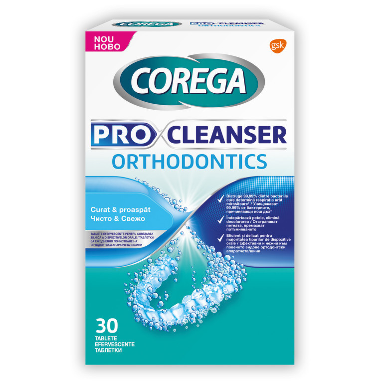 Corega tabs pro cleanser ortodontic x 30 tb. eff