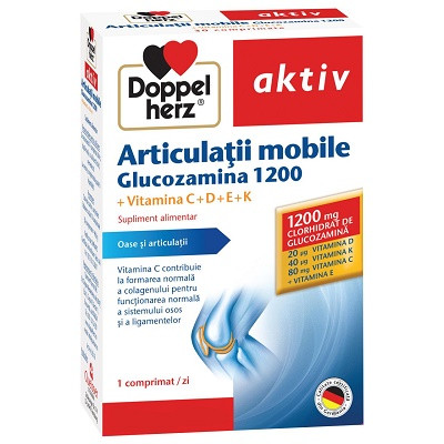 DOPPELHERZ Aktiv Articulatii Mobile - Glucozamina 1200mg pentru Sănătatea Articulațiilor