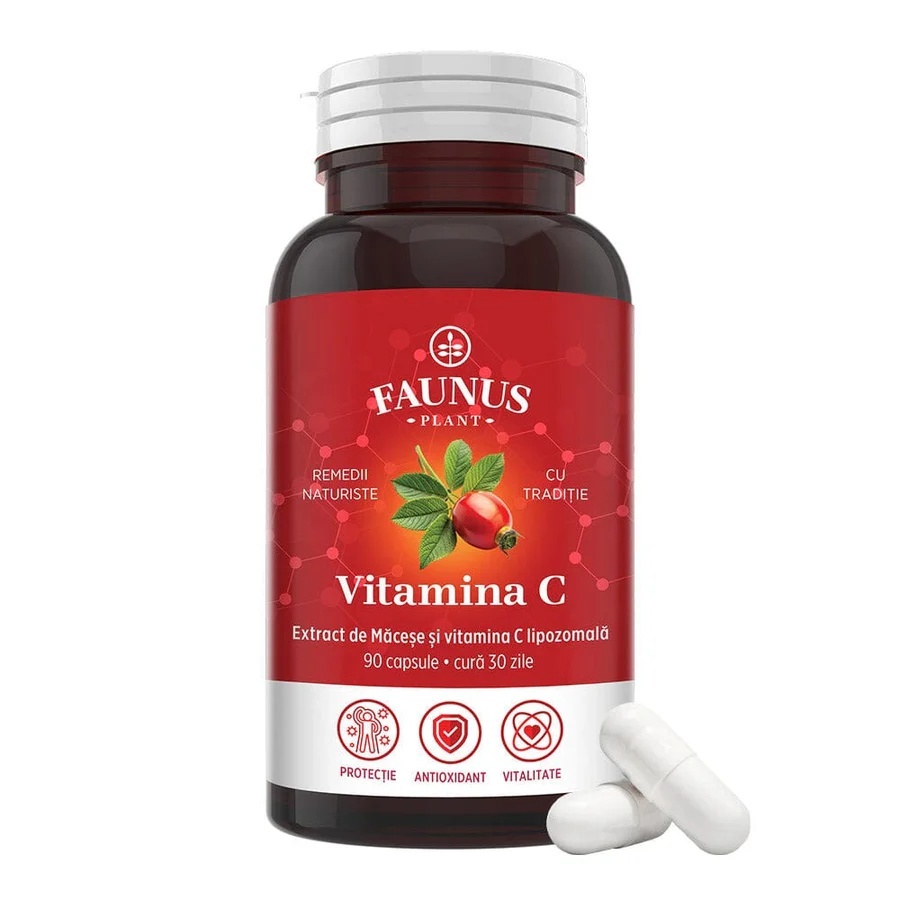 Faunus Vitamina C lipozomala cu macese, 90 capsule