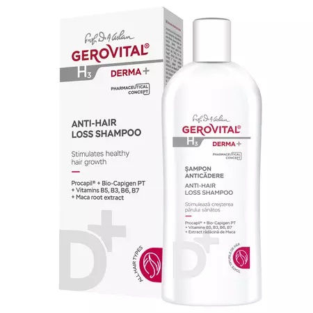 Gerovital H3 Derma+ sampon anticadere cu Procapil si maca, 200 ml