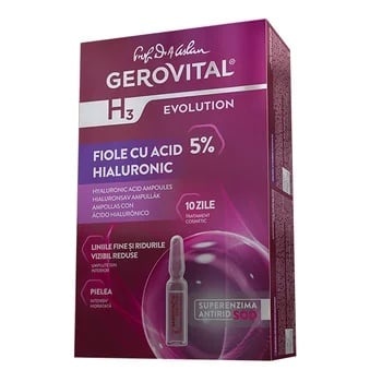 Gerovital H3 Evolution fiole cu acid hialuronic, 10 fiole x 2 ml