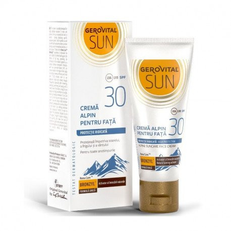 Gerovital sun crema alpin pentru fata spf 30, 30ml, farmec