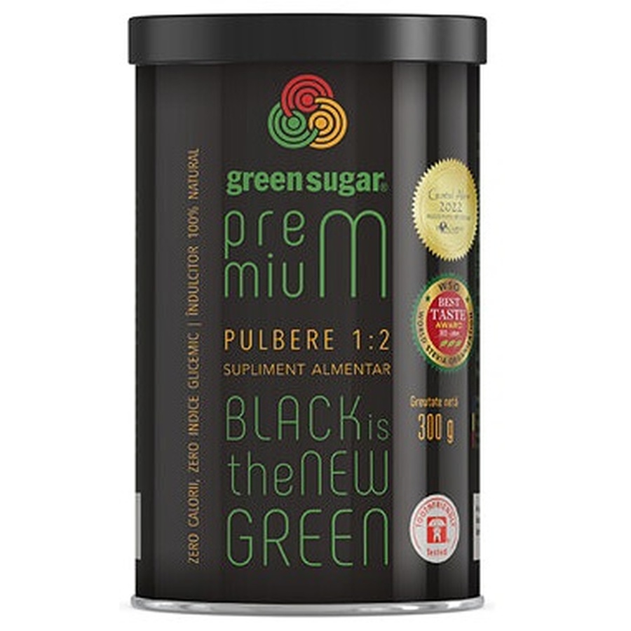 Îndulcitor pulbere Green Sugar Premium 1:2, 300 g, Laboratoarele Remedia