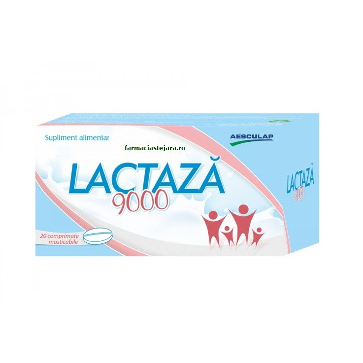 Lactaza 9000, 20 comprimate masticabile, aesculap