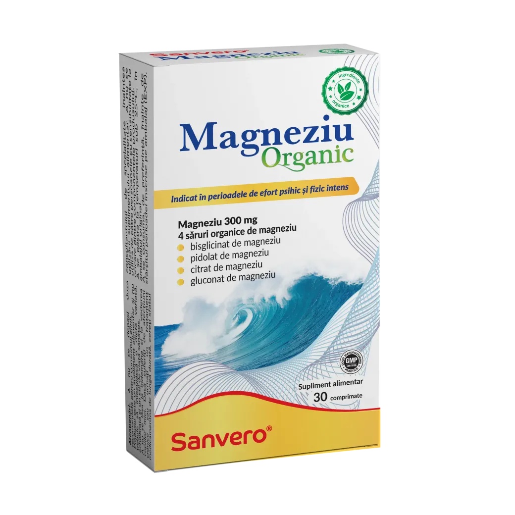 Magneziu Organic, 30 comprimate, Sanvero