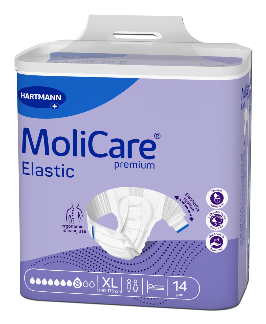 MoliCare Premium Elastic Scutece adulti XL, 14 bucati 8 picaturi, Hartmann