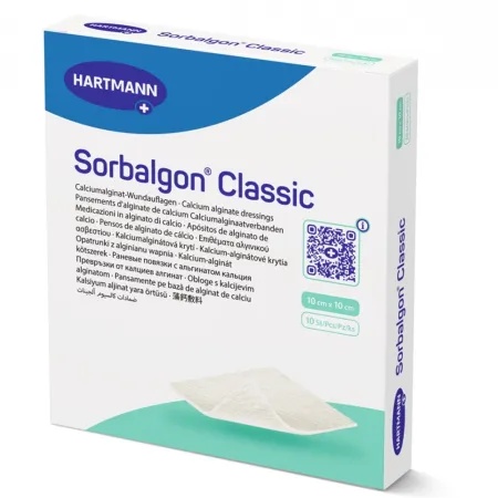 Pansament Sorbalgon Classic 10x10 cm, 10 buc  Hartmann