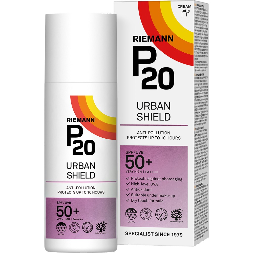 Riemann p20 urban shield spf 50 crema de fata anti-poluare, 50ml