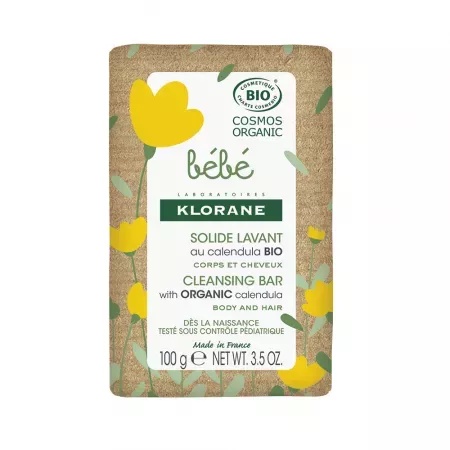 Sapun bio solid pentru corp si par, 100 g, klorane bebe