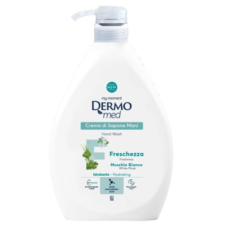 Săpun lichid cu pompă, Mosc Alb, 1000 ml, Dermomed