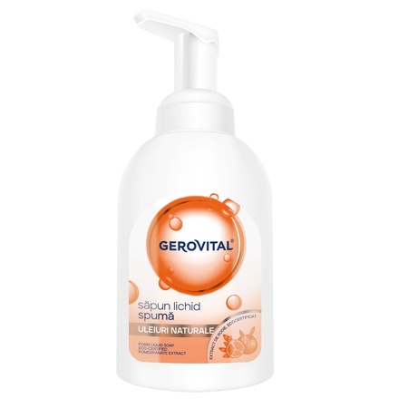 Săpun lichid tip spumă cu uleiuri naturale, 300 ml, Gerovital