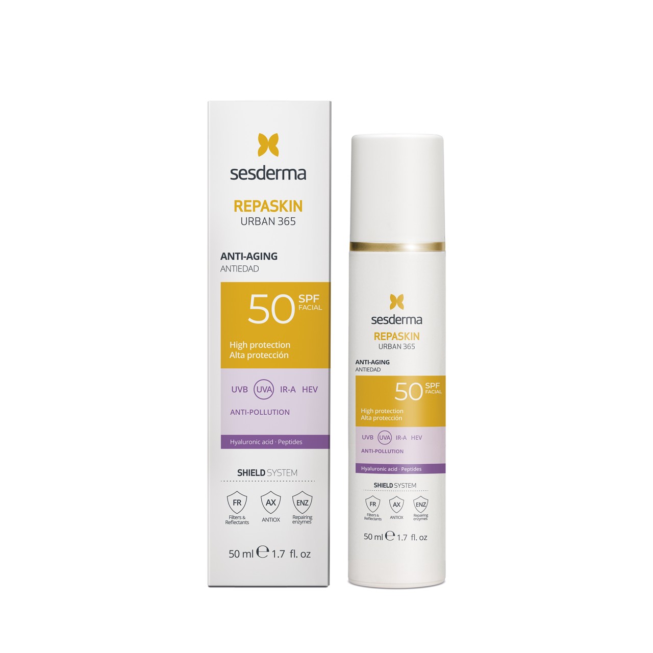 Sesderma Repaskin Urban 365 Anti-Aging SPF 50, crema solara faciala, 50 ml