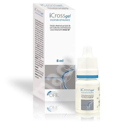 Soluție oftalmică lubrifianță iCrossgel, 8 ml, Off Italia
