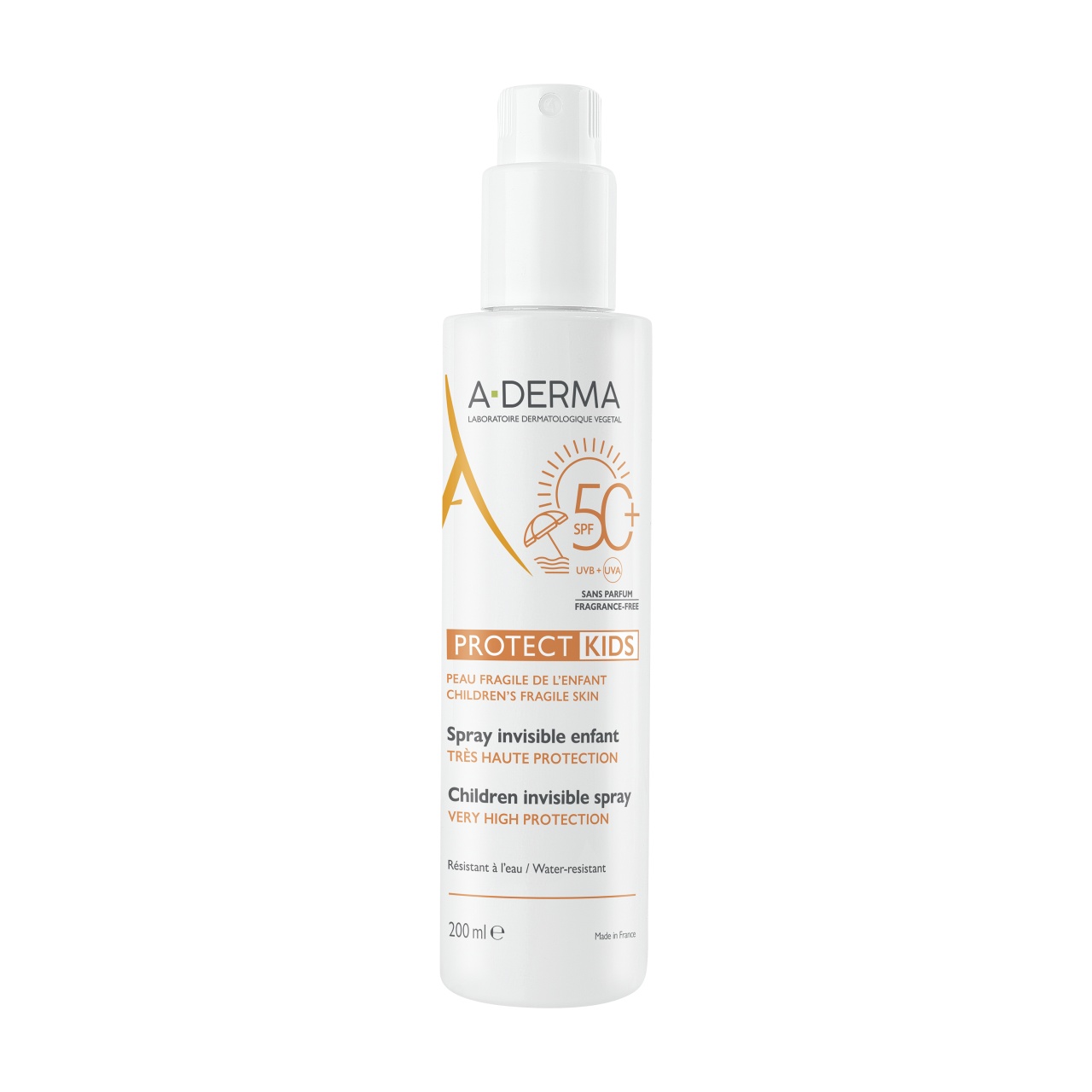 Spray protectie solara pentru copii SPF 50+ A-Derma Protect Kids 200 ml