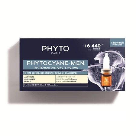 Tratament impotriva caderii parului phytocyane-men, 12 x 3.5 ml, phyto