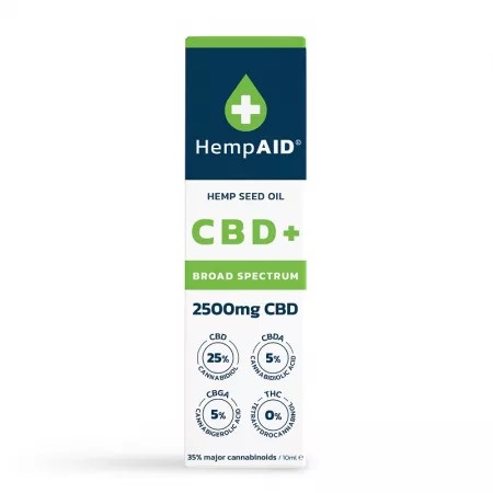 Ulei de Cânepă cu 2500 mg CBD - 10 ml, HempAID