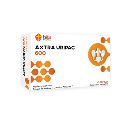 Axtra Uripac 600 - 30 capsule, EsVida Pharma | Sănătate Urinară și Imunitate