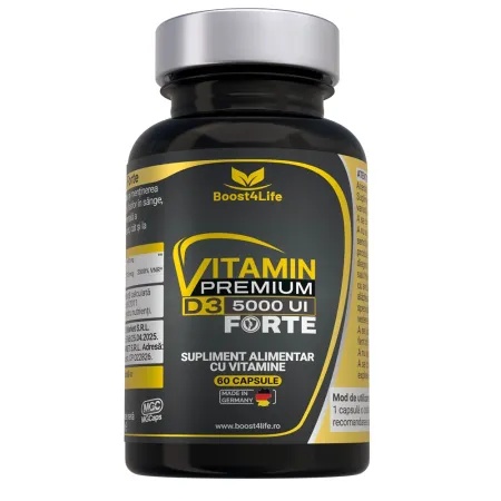 Boost4Life Vitamina D3 Premium Forte 5000 UI in ulei MCT, 60 capsule moi