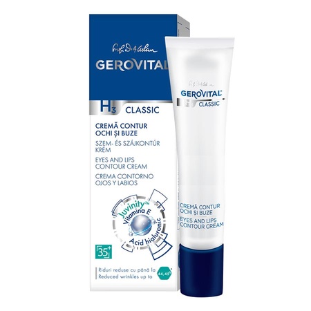 Cremă pentru contur ochi și buze H3 Classic, 15 ml, Gerovital
