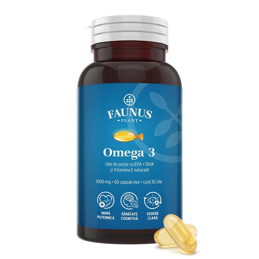 Faunus Omega-3 1000 mg cu vitamina E, 60 capsule moi