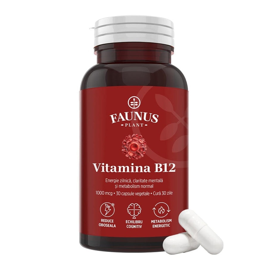 Faunus Vitamina B12 1000 mcg din drojdie de bere, 30 capsule vegetale
