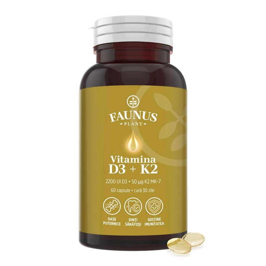 Faunus Vitamina D3 2200 UI + K2 MK-7, 60 capsule moi