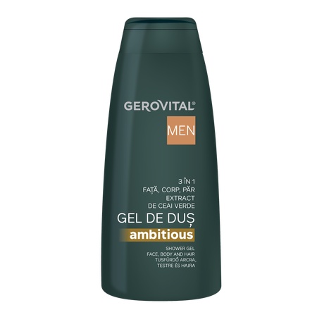 Gel de dus 3 în 1 pentru barbati Men Ambitious, 400 ml, Gerovital