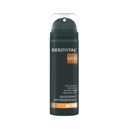 Gerovital Men Wild Antiperspirant - 24 Ore de Protecție Masculină