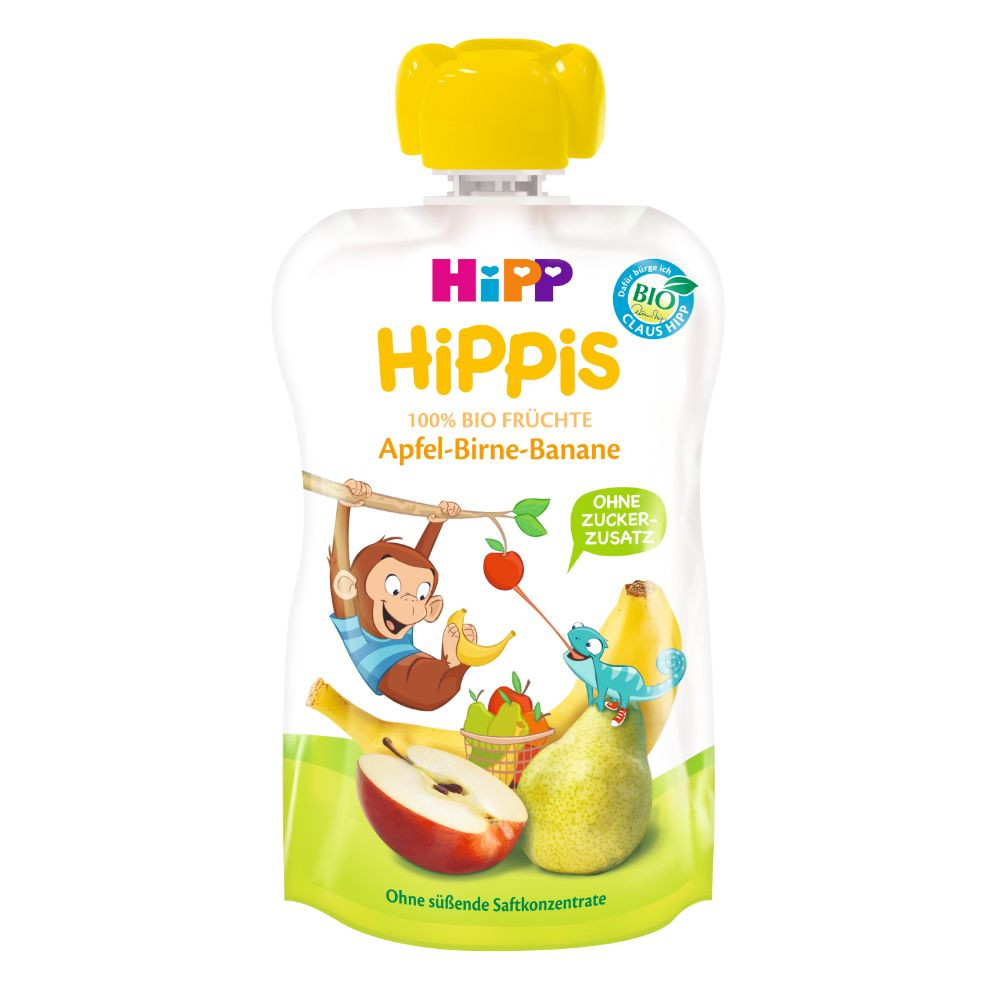 HIPPIS ECO piure fructe mar, para, banana x100g