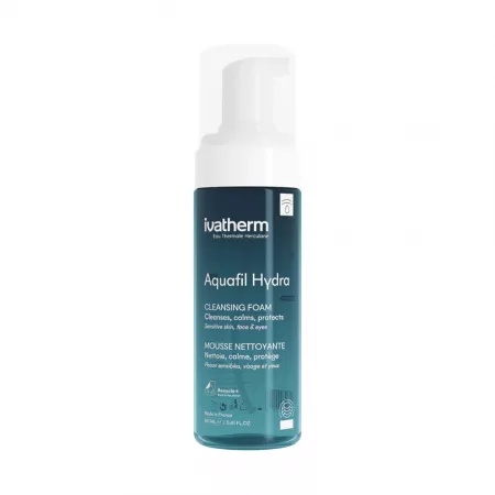 Ivatherm Aquafil Hydra spuma demachianta cu postbiotice si aloe, 160 ml