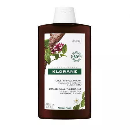 Klorane sampon cu chinina si floare de colt BIO, 400 ml