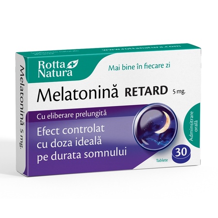 Melatonina Retard, 5 mg, 30 tablete, Rotta Natură