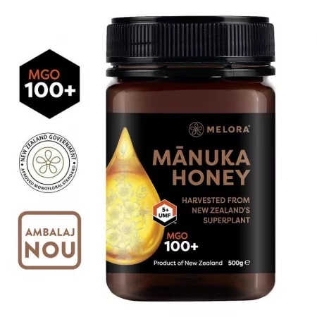 Miere de Manuka Melora MGO 100+ (UMF 5+), Noua Zeelanda, 500 g