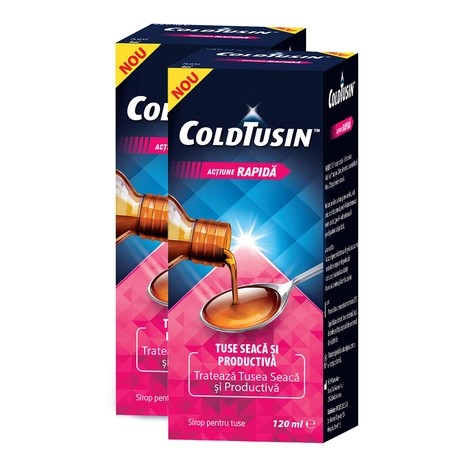 Pachet sirop de tuse coldtusin, 120 ml + 120 ml, perrigo