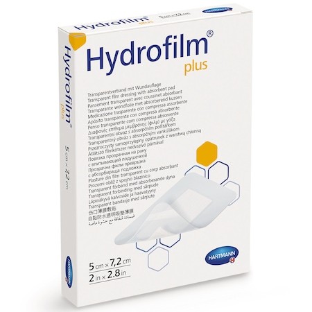 Pansament transparent hartmann, hydrofilm, 5 x 7.2 cm, 50 buc
