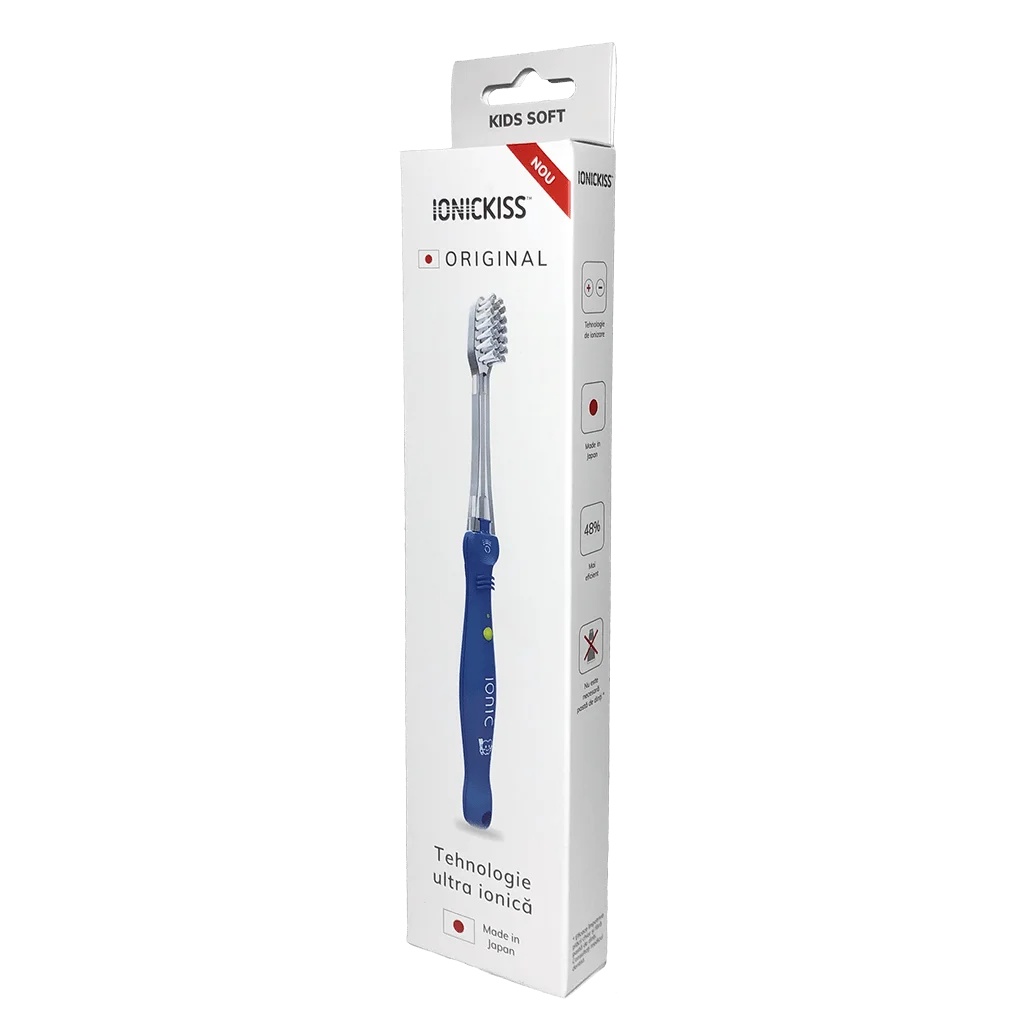 Periuta de dinti ionizanta pentru copii ionickiss kids, cap soft