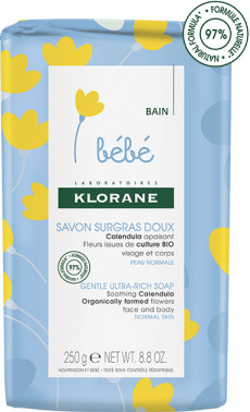 Sapun solid delicat ultra-bogat, 250 g, Klorane Bebe