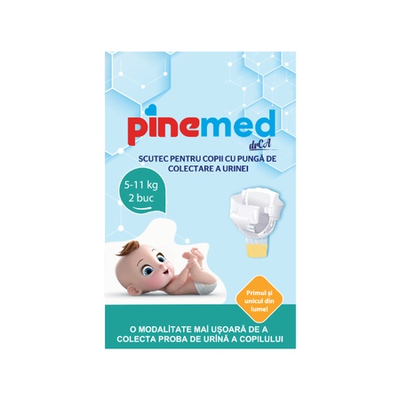 Scutec pentru copii cu punga pentru colectarea urinei, 5-11 kg, 2 bucăți, Pinemed