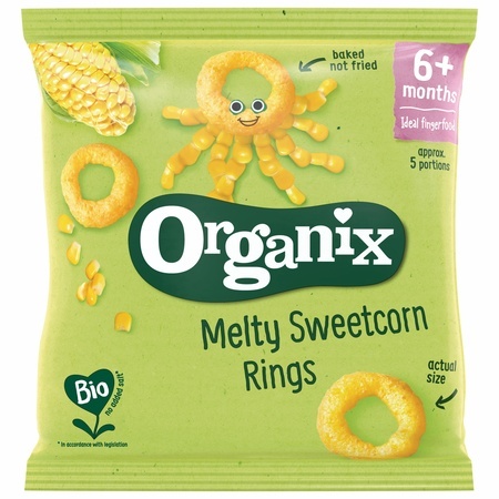 Snack Bio din Porumb Dulce în formă de inel, 6 luni+, 20 g, Organix