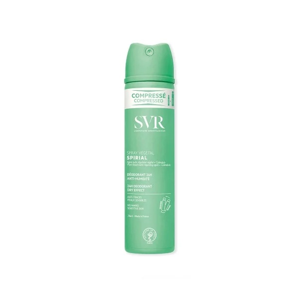 Spray Vegetal Antiperspirant SVR Spirial - 75ml, 48H, Fără Aluminiu