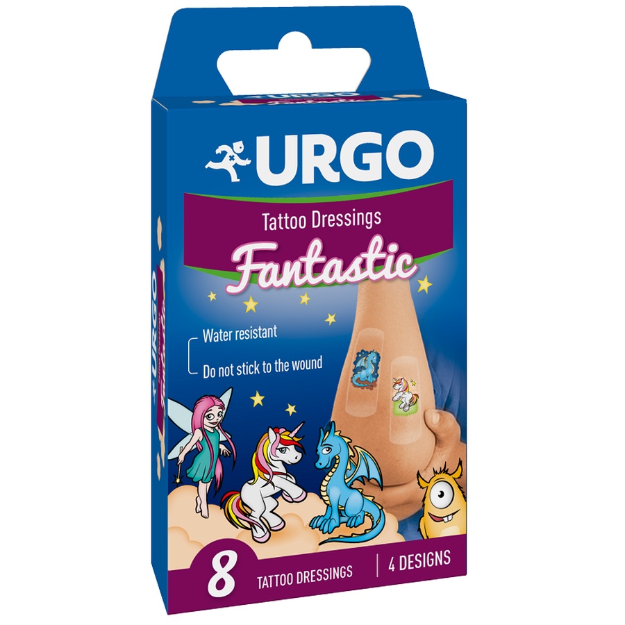 Urgo plasturi pentru copii Fantastic Tattoo, 8 buc
