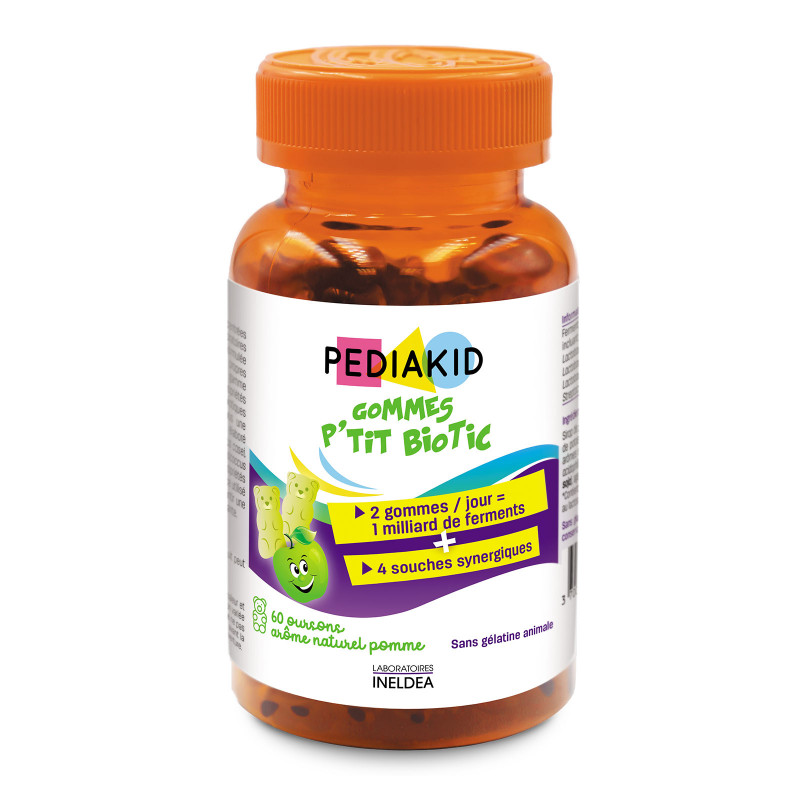 Ursuleti gumati cu probiotice p'tit biotic, 60 ursuleti, pediakid