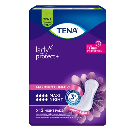 Absorbant pentru controlul incontinentei Lady Protect Maxi Night, 12 bucăți, Tena