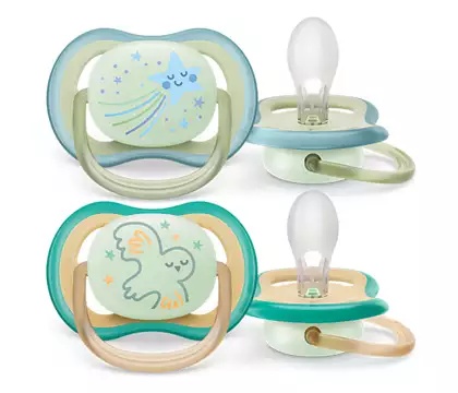 Avent suzeta ultra air 0-6m verde/bleu, 2 bucati scf376/18